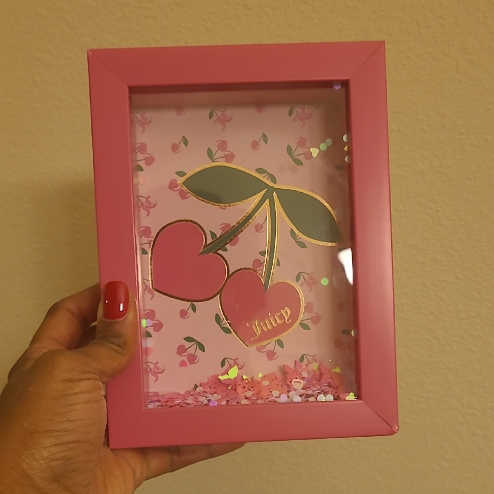 JUICY COUTURE Pink Cherry Decorative Shadow Box Frame